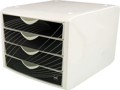 Produktbild von helit Schubladenbox Chameleon, 4 Schbe, Dekor black king
