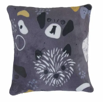 Immagine prodotto di Fodera per cuscino, fodera decorativa, animali, Fluffy Friends 40x40 cm grigio, cani
