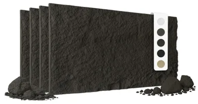 Produktbild von HEXIM Steinoptik Felsen Platten 4 Stück 120x60cm PolyurethanWandverkleidung 2,92 m² 3D Paneele Bruchstein Stone Nachbildung Wandpaneele Wanddeko Steinplatte Wohnzimmer Innenwand schwarz (A002-05 Light Black)