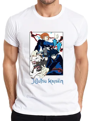 Obrázok produktu pre Jujutsu Kaisen Fushiguro Nobara Shikigami Dogs Anime Vintage pánske tričko, biele, L
