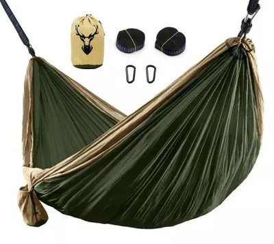 Obrázok produktu pre Ľahká vonkajšia hojdačka 270 x 140 cm, 210T nylon, vonkajšia kempingová hojdačka