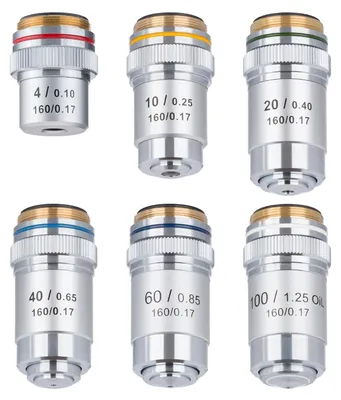 Imagen del producto de Conjunto de 6 lentes acromáticas para microscopio