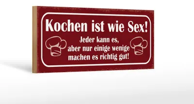 Produktbild von Holzschild Spruch 27x10cm Kochen wie Sex jeder kann aber