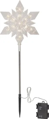 Produktbild von Leuchtstab Flocke mit Timer weiß leuchtende Schneeflocke H 48cm
