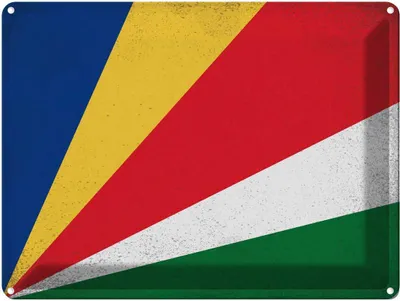 Produktbild von vianmo Blechschild 30x40 cm Seychellen Seychelles Flagge Fahne Wappen