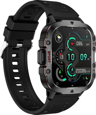 Zdjęcie produktu dla Smartwatch dla kobiet i mężczyzn BT Odbieranie/wykonywanie połączeń Monitorowanie zdrowia Zegarek sportowy 1,96" Wyświetlacz o wysokiej przejrzystości Czarny