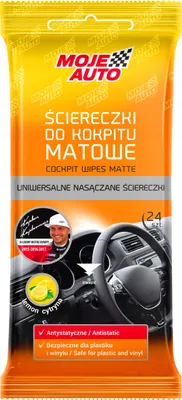 Produktbild von Moje Auto Cockpit-Pflegetücher matt Zitrone, 24 Stück