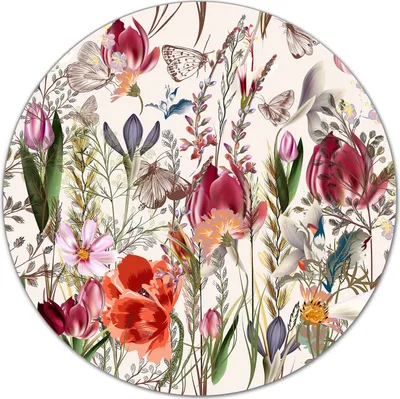 Produktbild von Glas-Herdabdeckplatte Glaskeramikkochfeld-Abdeckung Schneideplatten - 40 cm - Bunte Wiese Blumen