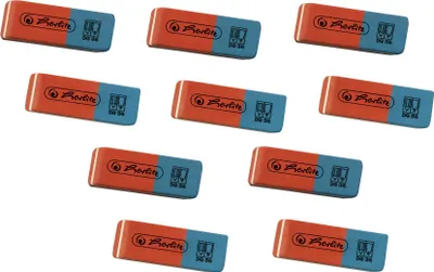 Produktbild von 10 Herlitz Radierer / Farbe: rot/blau / radiert Bleistift und Tinte