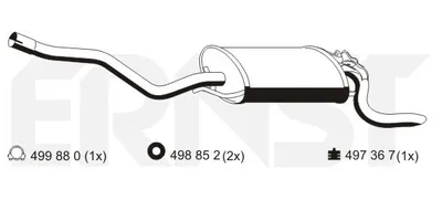 Produktbild von ERNST 353014 Endschalldämpfer passend für MERCEDES-BENZ 190 (W201) Auspuff