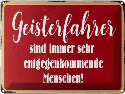 Produktbild von vianmo Blechschild 30x40 cm Geisterfahrer sind Menschen Spruch Zitat