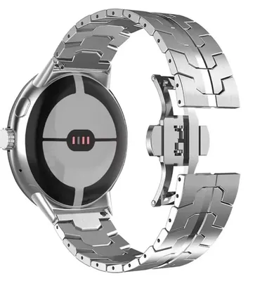 Produktbild von Aluminium Armband für Google Pixel Watch 4 / 3 45mm Butterflyverschluss Silber