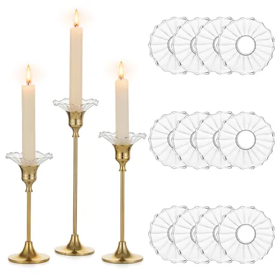 Produktbild von Omgoods – Set mit 12 Glas-Kerzenhaltern für Kerzenständer