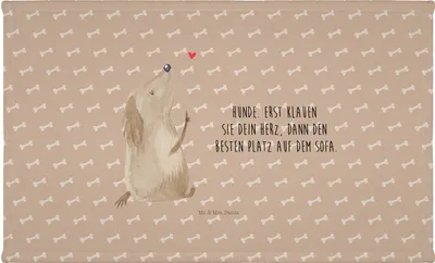 Produktbild von Mr. & Mrs. Panda Flauschtuch Hund Liebe - Hundeglück - Geschenk, gesichtshandtuch, gesichtstuch, kleines Handtuch, Herz, frottierhandtuch, Händehandtuch, Sprüche, Hunde