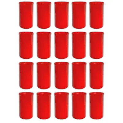 Produktbild von 20er Set Grablicht Brenner rot ohne Deckel Grabkerzen Friedhofskerzen Grablichtkerze Trauerlicht Gedenkkerze Grabdekoration Grabdeko