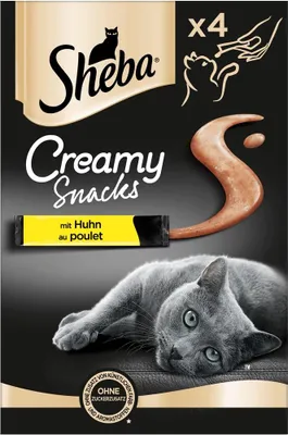 Produktbild von SHEBA® Beutel Creamy Snacks mit Huhn 4 x 12g
