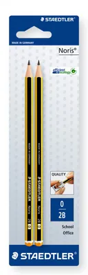 Produktbild von Staedtler Noris 120, 2B, Schwarz, Gelb, Hexagonal, PEFC, Sichtverpackung, 2 Stück(e)