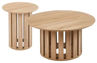 Image de MENZZO Ensemble de 2 tables basses Annabel Chêne clair