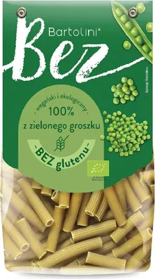 MAKARON PROTEINOWY (Z GROSZKU ZIELONEGO) RURKA BEZGLUTENOWY BIO 250 g - BARTOLINI