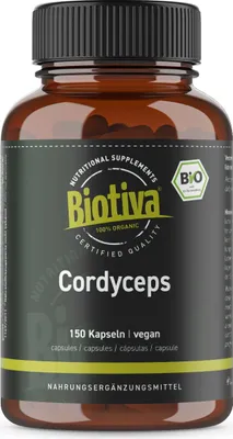 Produktbild von Biotiva Cordyceps (150 Kapseln) aus biologischem Anbau
