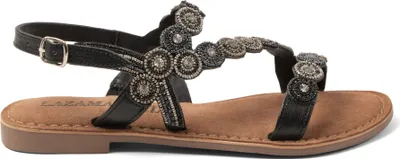 Produktbild von Lazamani Helena Damen Leder-Sandalen Black Größe 40