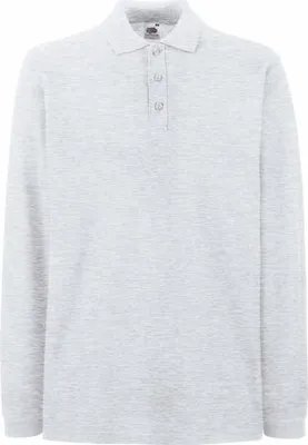 Produktbild von Fruit of the Loom - Premium Long Sleeve Polo - Ash (Heather) - L