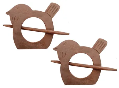 Gordijnhalter Holz Vogeldesign 2er-Set