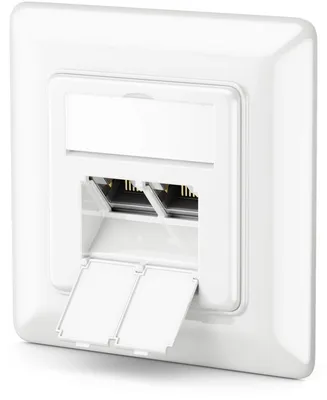 Zdjęcie produktu dla Gniazdo sieciowe RJ45 - CAT6a - 2x RJ45 - Biały