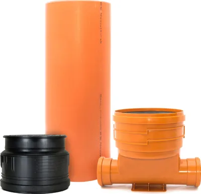 Produktbild von Scarmaxx KG Rohr DN400 mit 2x DN160 Kontrollschacht DN400, A15, Steigrohr 1m