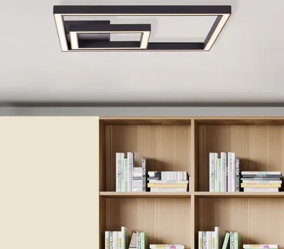 Produktbild von BRILLIANT moderne LED Deckenleuchte in schwarz | Deckenlampe in 40x40 cm |  Metall/Kunststoff | 24W 2800 Lumen 3000 Kelvin