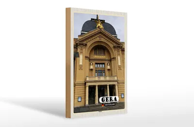 Produktbild von Holzschild Städte Gera Theater Mittelalter 20x30cm