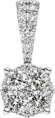 Produktbild von Anhänger aus 585 Gold Weißgold mit 18 Diamanten Brillanten 0,36 Ct. Halsschmuck