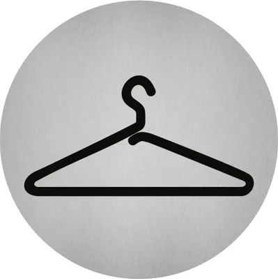 Produktbild von Dreifke® Aufkleber - Piktogramm Garderobe, Edelstahl, selbstklebend, Ø 50 mm