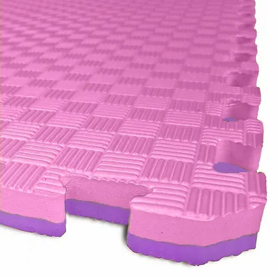 Zdjęcie produktu dla Mata TATAMI PUZZLE - Dwukolorowa - mata fitness 50x50x2,0 cm różowo-fioletowa