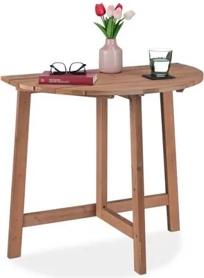 Produktbild von Halbrunder Klapptisch aus Holz braun