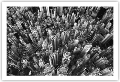 Produktbild von Poster - Poster ohne Rahmen - Wolkenkratzer mit Berge - 91,5x61 cm - Wand Bild - Wanddeko - Wandbilder - Kunstposter - Wandposter - Bilder - Kunstdruck - Wanddekoration - Wandbild - P2XAA91x61-4453