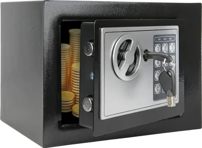 Obrázek produktu pro Elektronická bezpečnostní schránka, digitální zámek, kompaktní design, černá barva, objem 4,6 litru