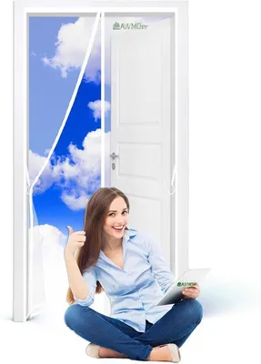 Produktbild von Famanu Magnetisches Fliegengitter 105 x 235 cm - Mit Klettverschluss für Schiebetüren und Balkontüren