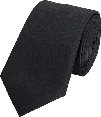 Produktbild von Fabio Farini - 1 Stück einfarbige Herren Schlips - Unicolor Krawatte in 6cm oder 8cm Breite Schmal (6cm), Schwarz perfekt als Geschenk
