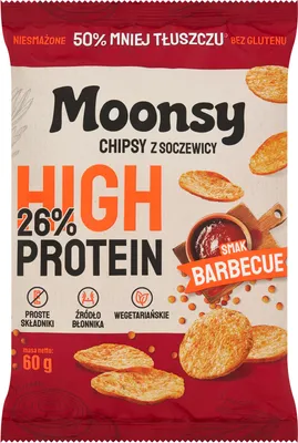 Zdjęcie produktu dla Moonsy Chipsy Z Soczewicy Smak Barbecue 60 G