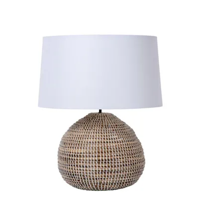 Zdjęcie produktu dla Lampa stołowa z trawy morskiej brązowa biała E27 Maduka Lucide