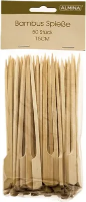 Immagine prodotto di Spiedini di bambù per buffet e cucina - 50 pezzi, sostenibili e pratici, 15 cm