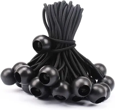 Imagen del producto de TRANKIELO® - 100 cuerdas elásticas de goma con bola – Cuerdas de amarre para veleros de 15 cm – Perfectas para camping y eventos