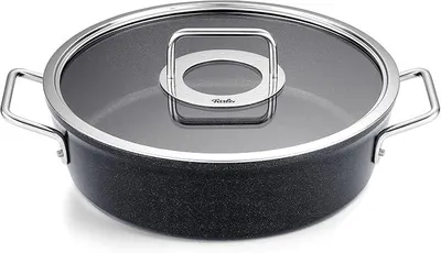 Imagen del producto de Sartén de aluminio con revestimiento antiadherente (diámetro de 28 cm, 4,3 litros), con tapa de vidrio, apta para inducción