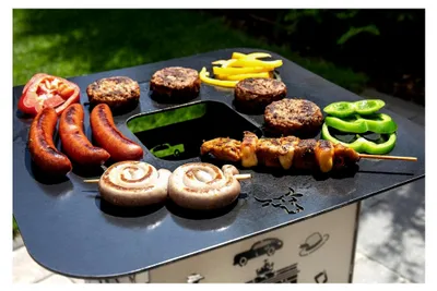 Produktbild von Grillplatte aus Stahl mit Bullen-Motiv