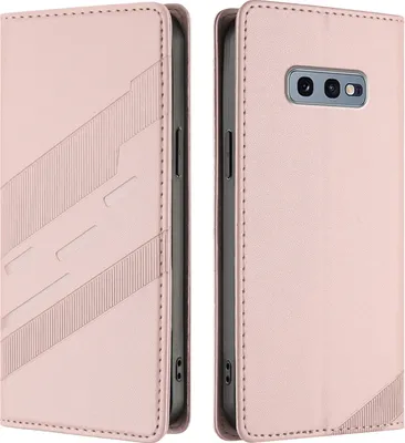 Produktbild von Hülle für Samsung Galaxy S10E, Kunstleder Brieftaschen Handyhülle mit Kartenfach und Standfunktion Pink