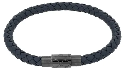 Produktbild von Joop! Herren Armband 2039826 Leder grau Edelstahl IP Gun