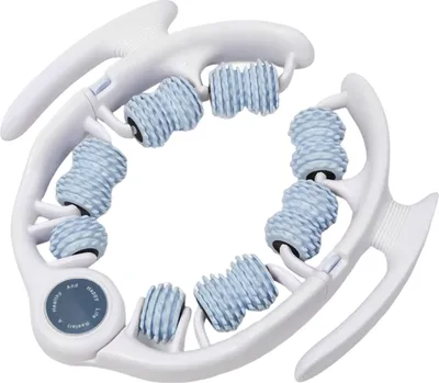Produktbild von Beinmassagerolle, Anti-Cellulite-Lymphdrainage, Tiefengewebetherapie, Oberschenkel, Arm, Rücken, Schulter, Muskelentspannung, Massagegerät mit 14 Rollen