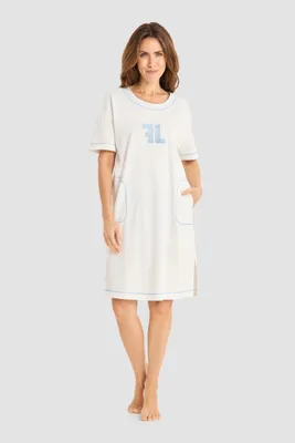 Productafbeelding van Feraud Logoprint Nachthemd 3261056 Wit - Maat: 40 - Blauw
