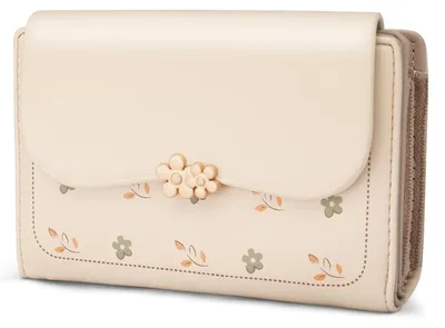 Imagen del producto de Pequeña cartera de cuero sintético: formato compacto con ranuras para tarjetas y compartimento para monedas